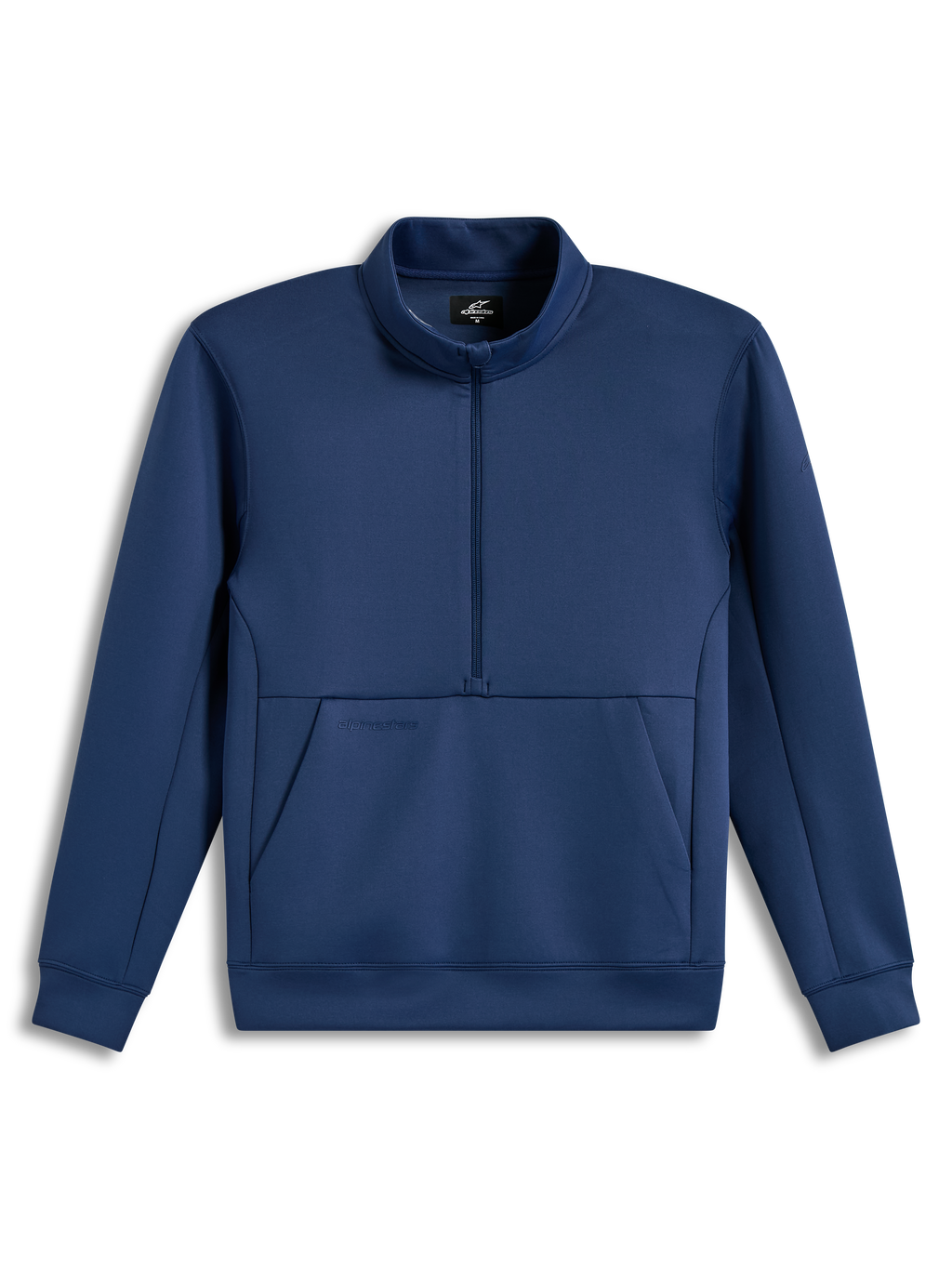 Alpinestars Apera Half-Zip Sweatshirt in Blau, Sportswear aus Tri-Blend-Fleece mit Kängurutasche und tonalen Logos.