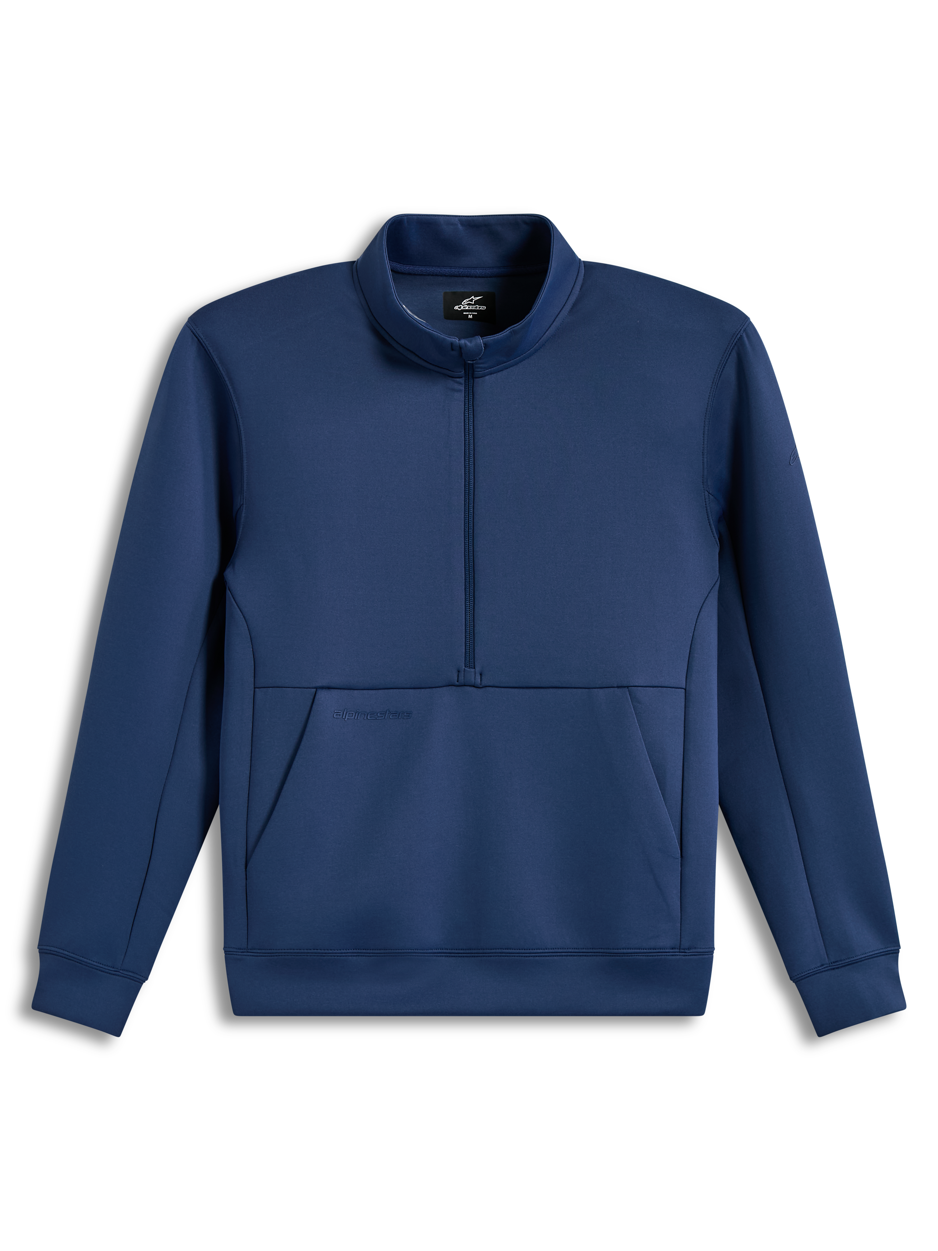 Alpinestars Apera Half-Zip Sweatshirt in Blau, Sportswear aus Tri-Blend-Fleece mit Kängurutasche und tonalen Logos.