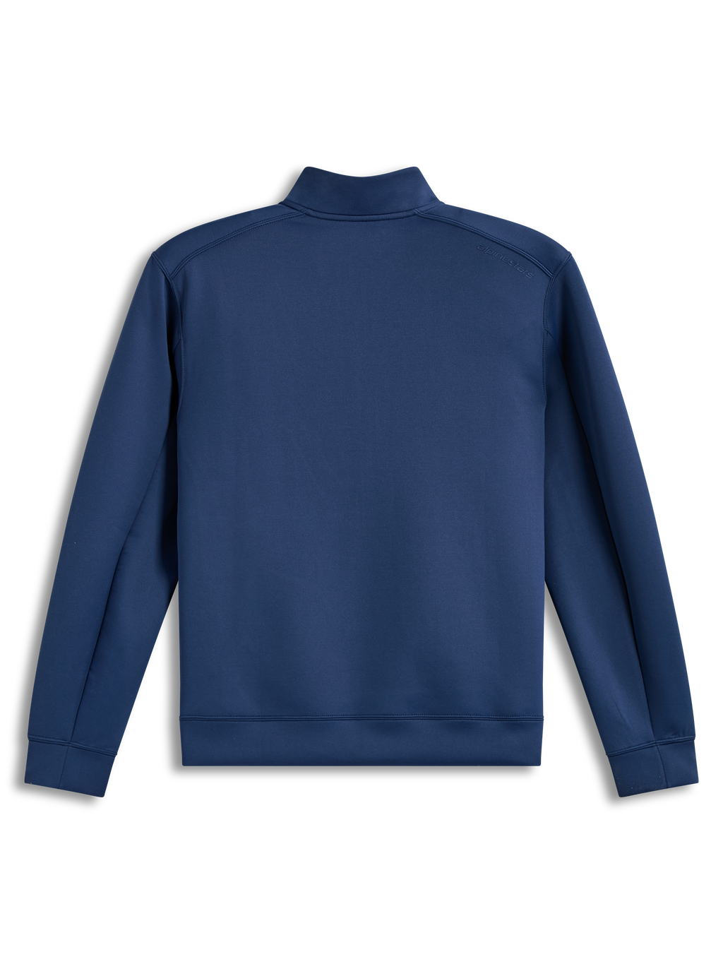 Alpinestars Apera Half-Zip Sweatshirt, Fleecepullover in Stahlblau, Rückansicht mit tonalem Schulter-Logo, Motorsport-Sportswear