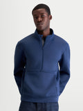 Alpinestars Apera Half-Zip-Sweatshirt, Sportswear-Pullover für Herren, Blau, aus Tri-Blend-Fleece mit Halbreißverschluss und Kängurutasche, tonales Alpinestars Branding für einen sportlichen Casual-Look.