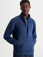 Alpinestars Apera Half-Zip-Sweatshirt, Herren-Sportswear-Pullover in Blau, mit Halbreißverschluss, Kängurutasche mit tonalem Branding und mit Mesh gefütterter Kapuze, Premium-Tri-Blend-Fleece für täglichen Freizeitkomfort.