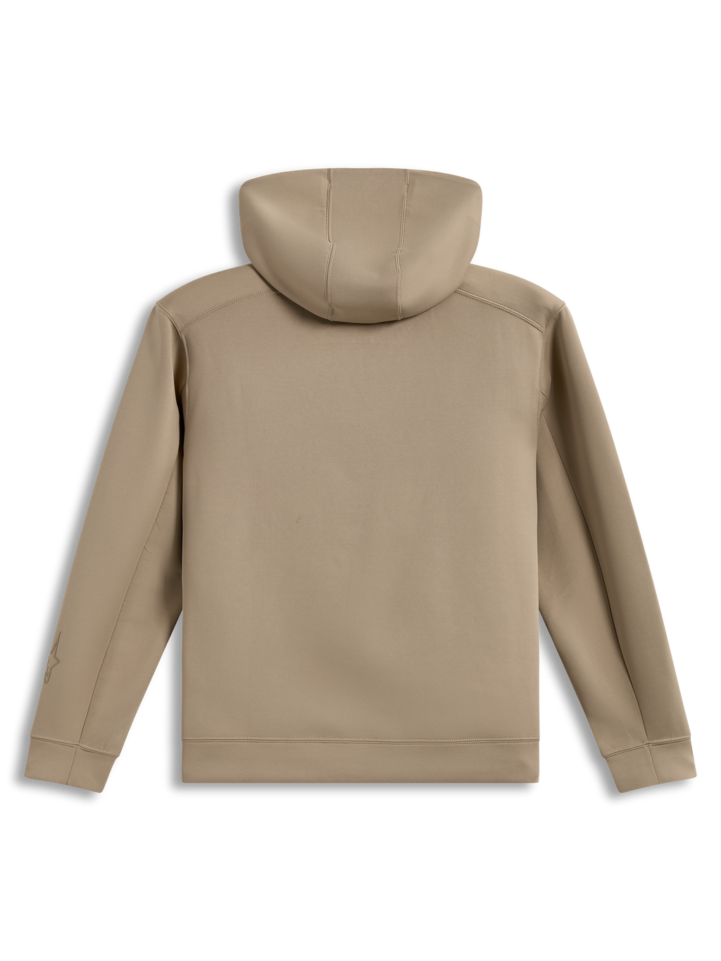 Alpinestars Datrix Hoodie, Sportswear-Kapuzenpullover in Braun, Tri-Blend-Fleece mit meshgefütterter Kapuze, Rückansicht.
