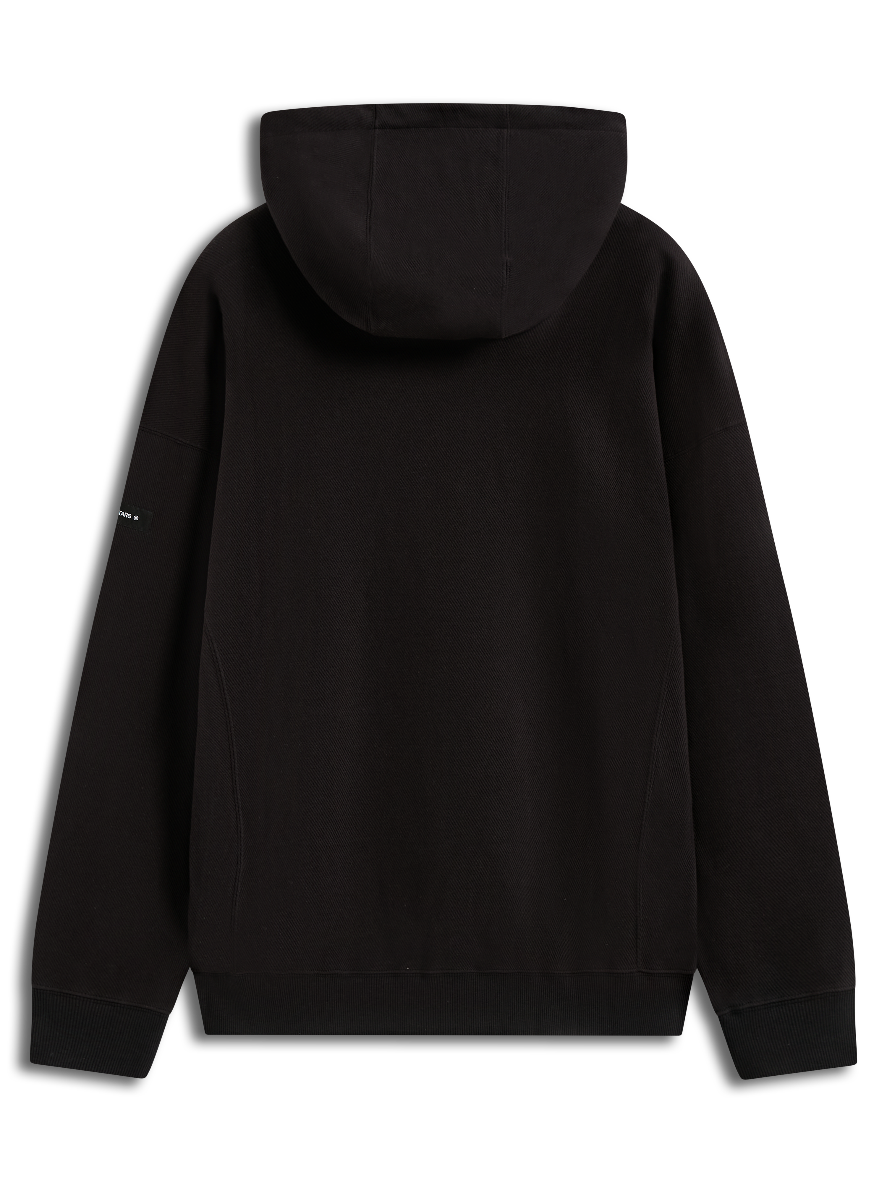 Alpinestars Camino Textured Oversized Hoodie in Black, back view of the textured knit twill fleece sportswear pullover.
