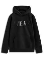 Alpinestars Shaw Oversized Hoodie, schwarzer Fleece-Kapuzenpullover mit strukturiertem Wortlogo und Kängurutasche.