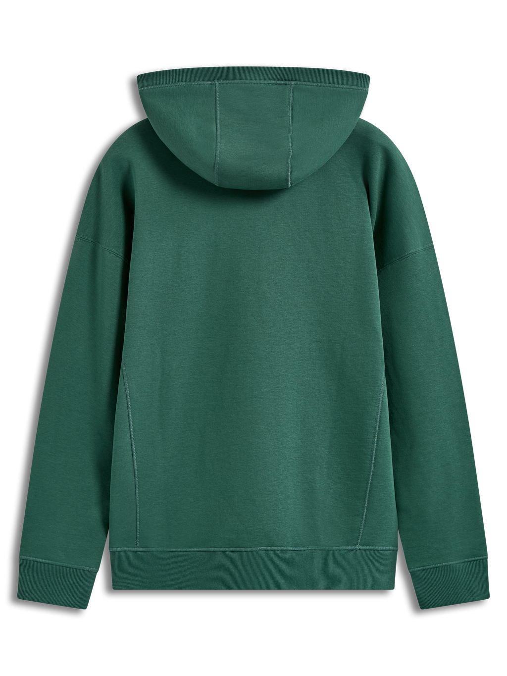 Alpinestars Shaw Oversized Hoodie, Sportswear-Kapuzenjacke in Grün, Rückansicht aus Fleece-Material mit Körpernähten.