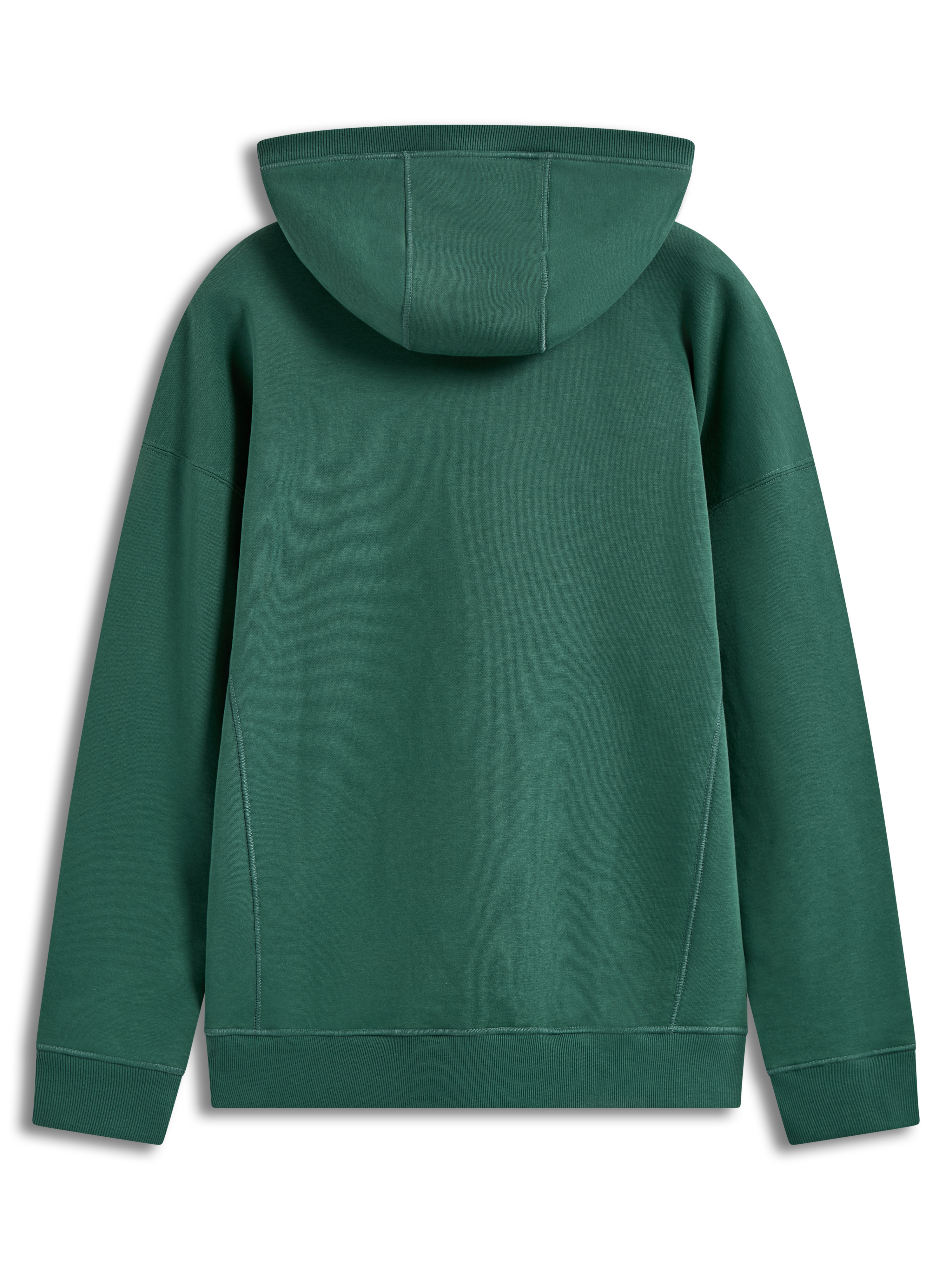 Alpinestars Shaw Oversized Hoodie, Sportswear-Kapuzenjacke in Grün, Rückansicht aus Fleece-Material mit Körpernähten.