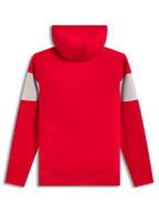 Alpinestars Cubic Hoodie, Fleece-Kapuzenpullover in Rot und Grau, Rückansicht mit Color-Block-Design, Rippbündchen und Saum, Sportswear