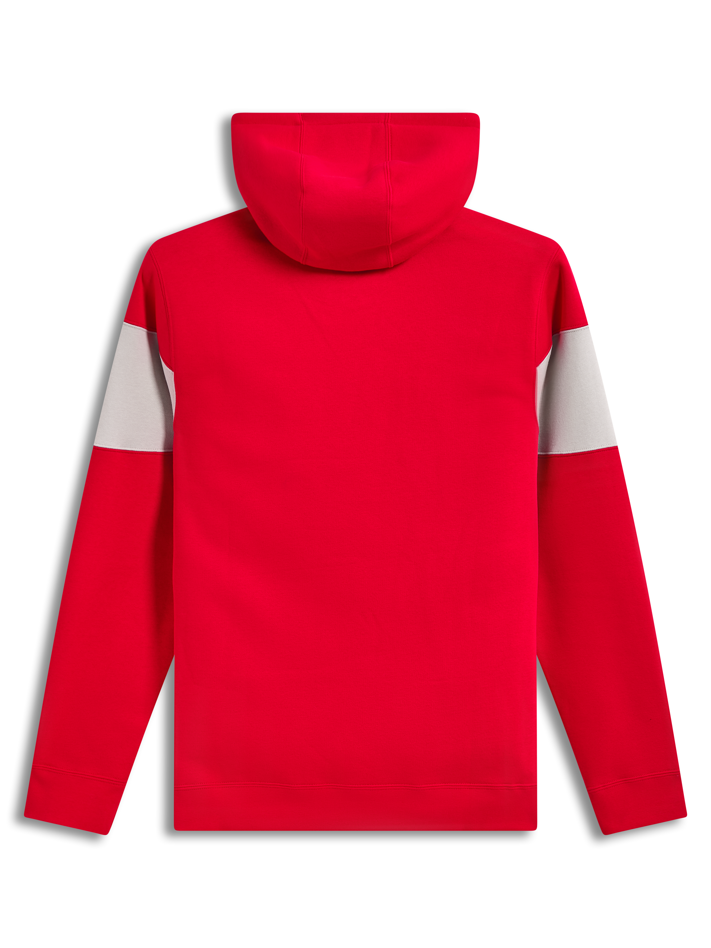 Alpinestars Cubic Hoodie, Fleece-Kapuzenpullover in Rot und Grau, Rückansicht mit Color-Block-Design, Rippbündchen und Saum, Sportswear