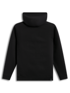 Alpinestars Race Wordmark Hoodie, schwarzer Fleece-Kapuzenpullover, Rückansicht mit Rippbündchen für Sportswear.