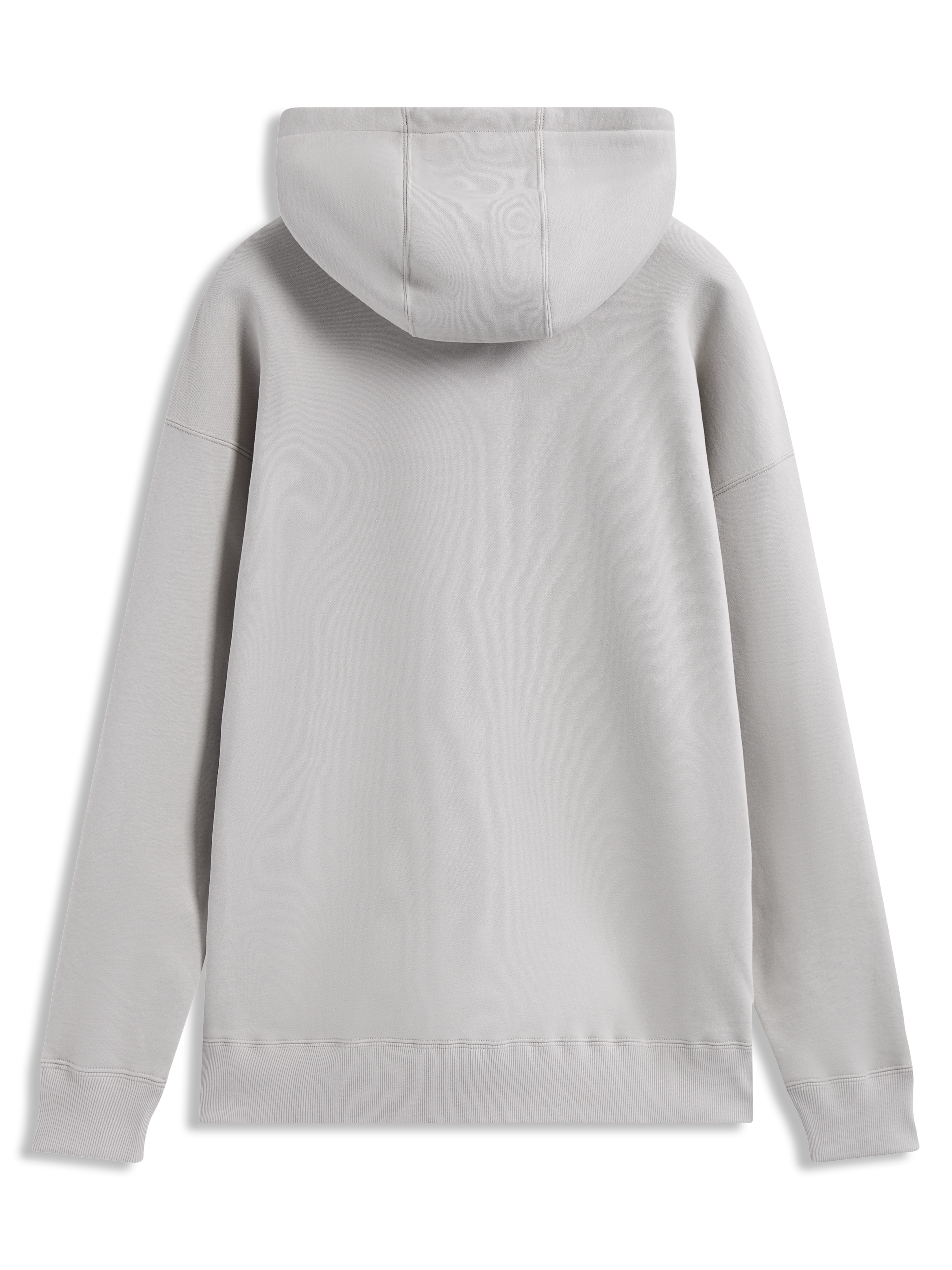 Alpinestars Entity Oversized Hoodie in Sand, Rückansicht mit lockerer Fleece-Passform, Rippbündchen und großer Kapuze.