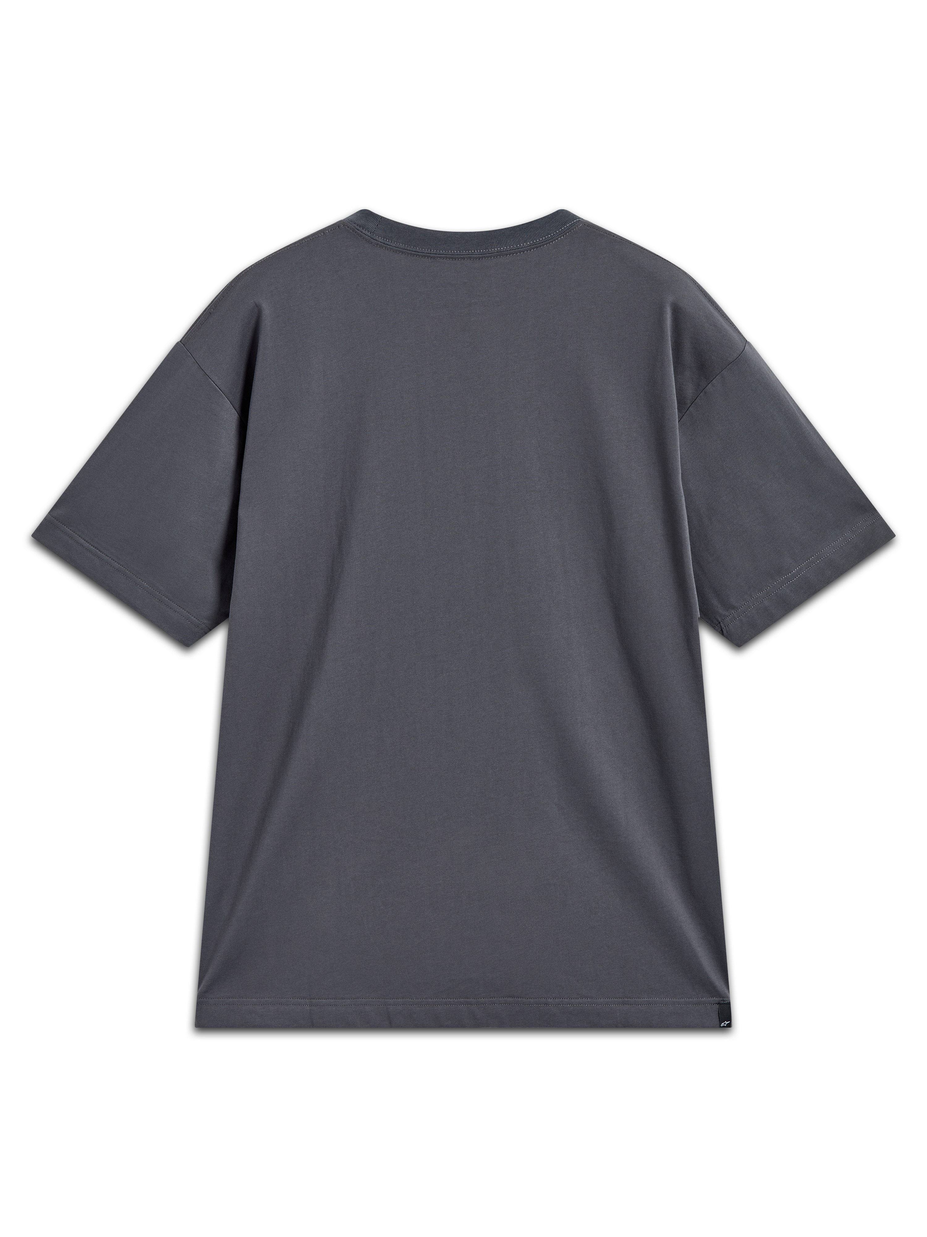 Alpinestars Chalk Oversized CSF T-Shirt, Kurzarm-T-Shirt, Anthrazitgrau, Rückansicht mit lockerer Oversized-Passform, Motorsport-Lifestyle-Sportswear
