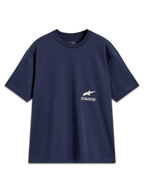 Alpinestars Institute Oversized SS CSF T-Shirt, Kurzarm-T-Shirt in Marineblau mit weißem Astar-Logo und Branding, lässige Oversized-Motorsport-Streetwear