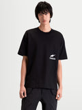 Alpinestars Institute Oversized CSF T-Shirt, Kurzarm-Sportswear für Herren und Damen, Schwarz mit weißer Logo-Grafik auf der Brust, lockere Oversize-Passform, hochwertiger Baumwoll-Polyester-Mix für täglichen Komfort.