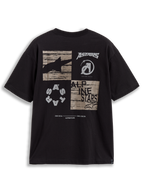 Alpinestars Checkback Oversized CSF T-Shirt, Kurzarm-T-Shirt, Schwarz, Rückansicht mit Schachbrett-Grafik, Astars-Logo und One Goal One Vision-Manifesto, Motorsport-Streetwear