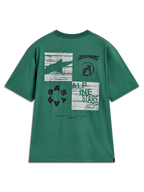 Alpinestars Checkback Oversized CSF Tee, Kurzarm-T-Shirt in Grün mit großem Grafik-Print auf der Rückseite, Sportswear