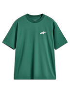 Alpinestars Checkback Oversized CSF T-Shirt, Kurzarm-Sportoberteil, Grün, mit weißem Astars-Logo auf der Brust, bequeme Oversized-Passform, lässige Motorsport-Lifestyle-Bekleidung