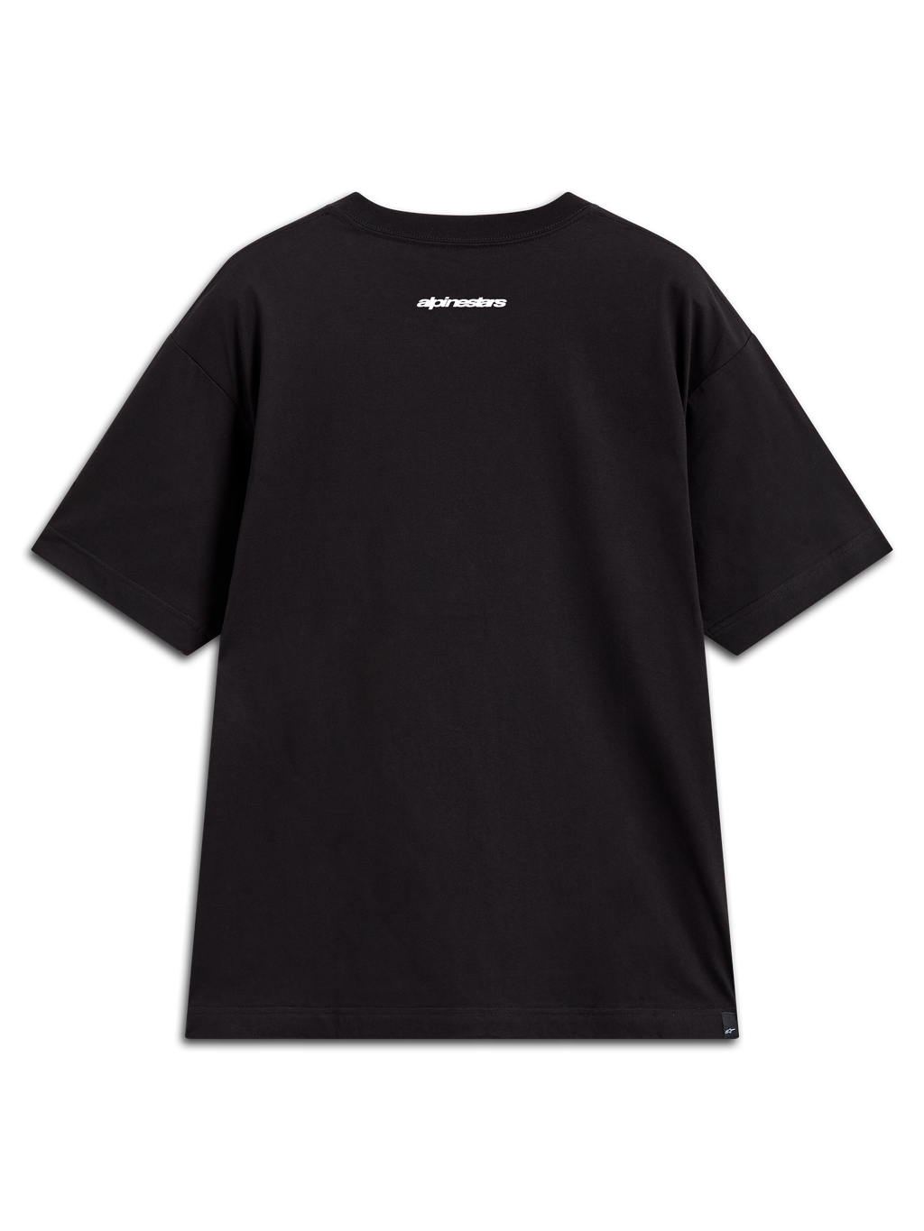 Alpinestars Mandate Oversized CSF T-Shirt, Kurzarm, Schwarz, weiße Wort-Grafik auf dem oberen Rücken