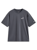Alpinestars Mandate Oversized CSF T-Shirt, Kurzarm-Sportswear in Anthrazitgrau, weißes Stern-Logo und Ärmelgrafik, lockere Passform.