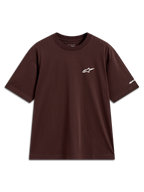 Alpinestars Mandate Oversized CSF T-Shirt, Kurzarm-T-Shirt, Braun und Weiß, Astars-Logo Puff-Druck, Sportbekleidung.