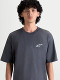 Alpinestars Mandate Oversized CSF T-Shirt, Herren Kurzarm-Sportswear-T-Shirt in Grau, mit lässiger Oversized-Passform und weißem Astars Puff-Druck-Logo auf der Brust, Premium-Lifestyle-Bekleidung.