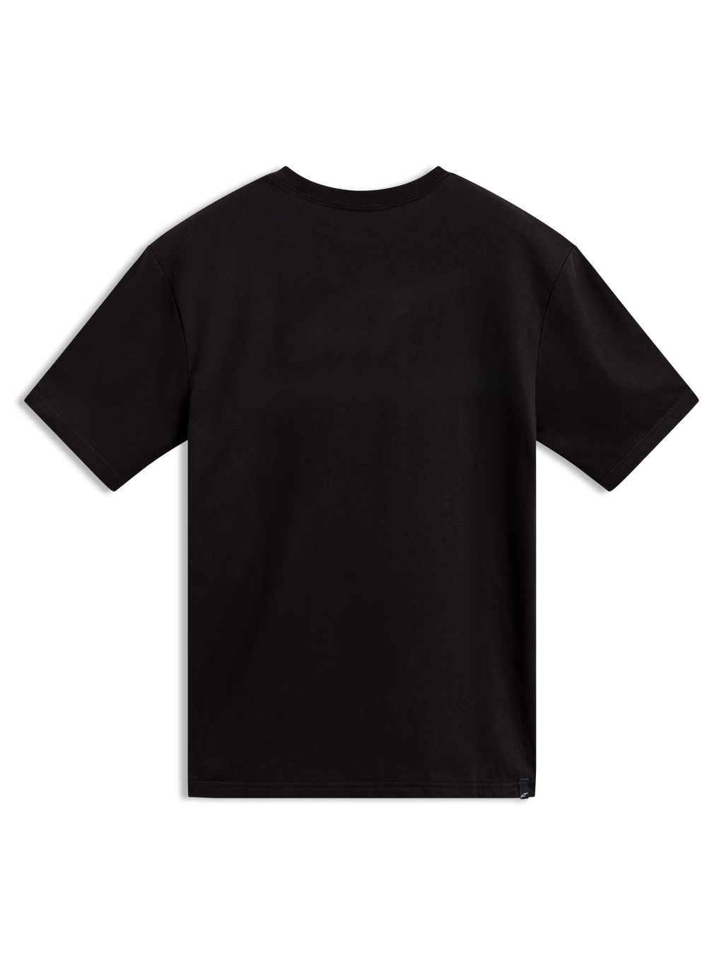 Alpinestars Cypress CSF T-Shirt, Kurzarm-T-Shirt, Schwarz, Rückansicht mit dezentem Logo-Detail am Saum, sportliche Lifestyle-Bekleidung
