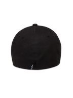 Alpinestars County Canvas Kappe in Schwarz, Rückansicht mit weißem Astars-Logo und strukturierter Krone.