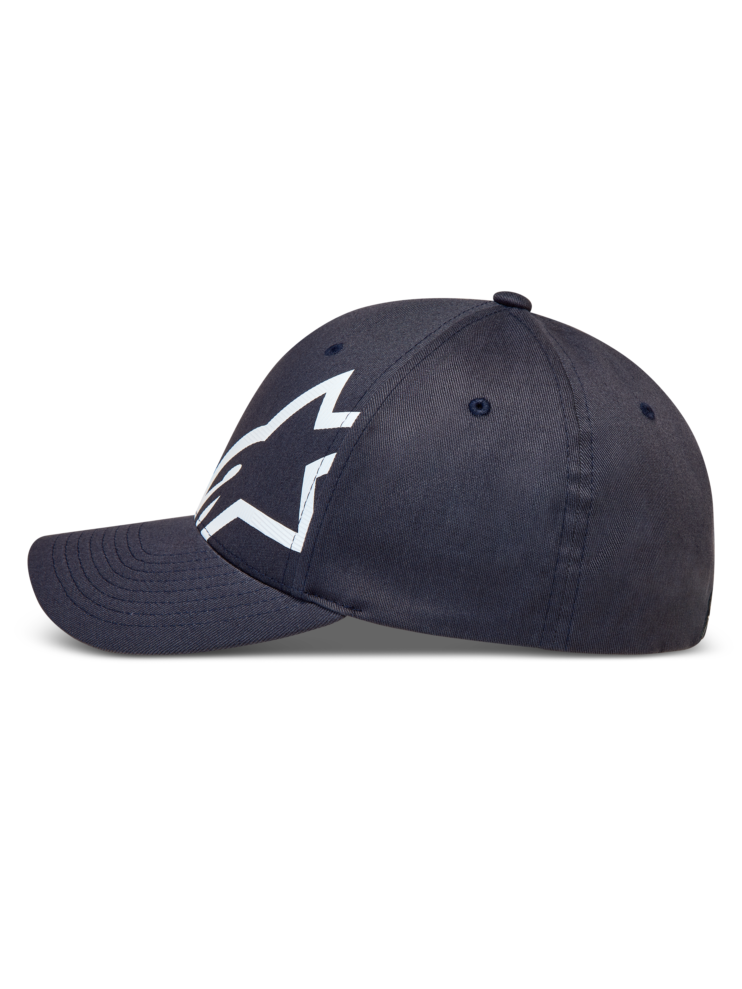 Alpinestars Maze Hat, dark grey sportswear cap featuring a curved bill and white textured Astars logo on twill fabric.