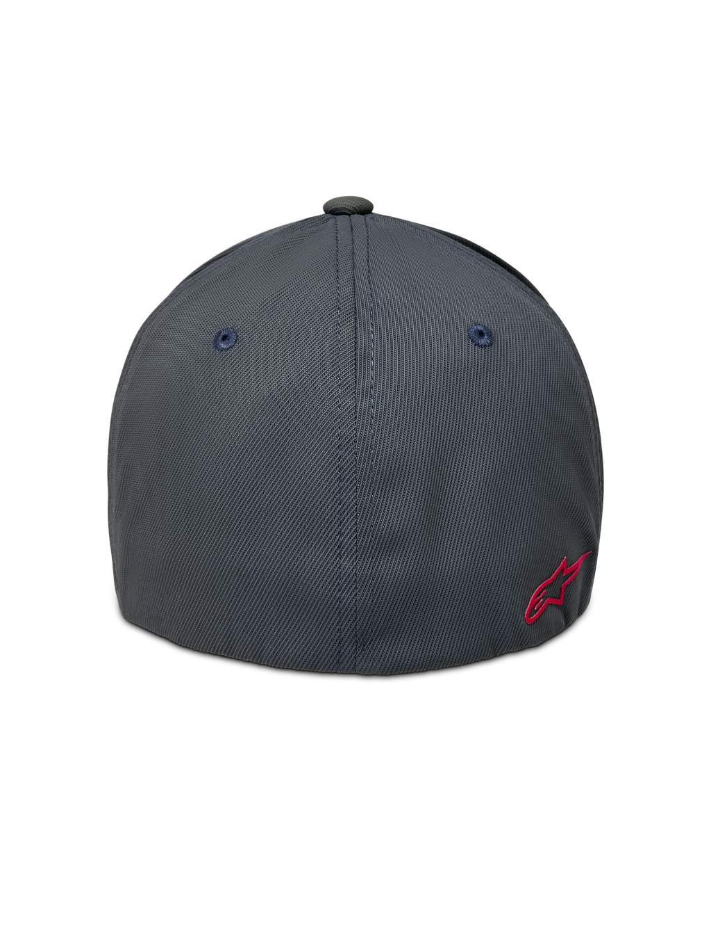 Alpinestars Points Kappe, dunkelgraue Flex-Back-Sportswear-Kappe aus Nylon-Tactel mit rotem Astars-Logo auf der Rückseite.