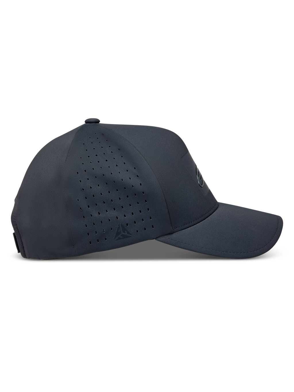 Alpinestars Algo Perf Adjustable Kappe, dunkelgraue Sportswear-Kappe mit seitlichen Perforationen und gebogenem Schirm.