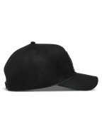 Alpinestars Acme Snapback Kappe, schwarze Sportswear-Kappe aus Twill mit gebogenem Schirm und Seilbesatz.