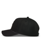 Alpinestars Acme Snapback Kappe, schwarze Sportswear-Kappe aus Twill mit strukturierter Krone, gebogenem Schirm und markantem Seilbesatz.