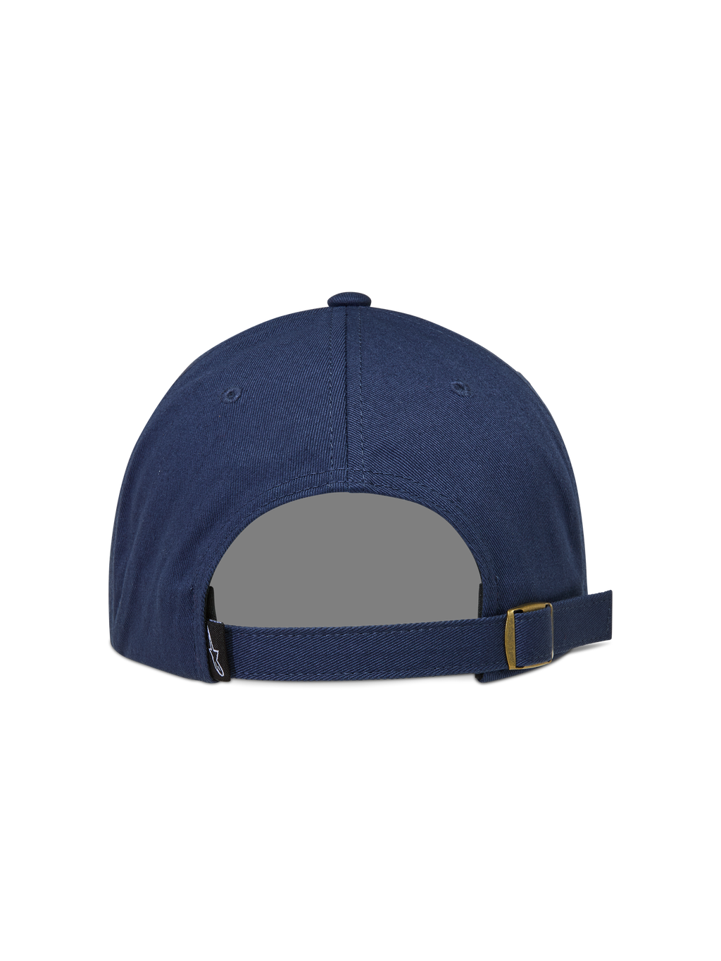 Alpinestars Dylan Dad Kappe, marineblaue Sportswear-Kappe aus Twill, Rückansicht mit verstellbarem Riemenverschluss.