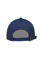Alpinestars Dylan Dad Kappe, marineblaue Sportswear-Kappe aus Twill, Rückansicht mit verstellbarem Riemenverschluss.
