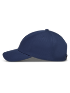 Alpinestars Dylan Dad Kappe, dunkelblaue Sportswear-Kappe aus Twill mit gebogenem Schirm, Seitenansicht.