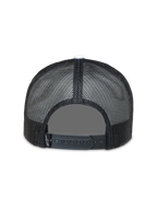 Alpinestars Gravel Trucker-Mütze, schwarze Sportswear-Kappe, Rückansicht mit atmungsaktivem Mesh und Snapback-Verschluss.