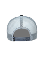Alpinestars Gravel Trucker-Mütze, Sportswear-Kappe in Grau und Schwarz mit atmungsaktivem Mesh und Snapback-Verschluss.