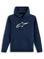 Alpinestars Ageless V3 Hoodie, Kapuzenpullover in Blau und Weiß mit großem gesticktem Brustlogo, Sportswear aus Fleece.
