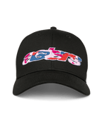 Alpinestars Canyon Hat, Black Snapback Baseball Cap, Curved Bill and Structured Crown, Front Astars Logo with Camo Fill Embroidery, Casual Sportswear