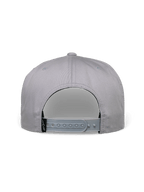 Alpinestars Glphy Mütze, Snapback-Kappe, Grau, Rückansicht mit verstellbarem Snapback-Verschluss, schwarzes gewebtes Logo-Etikett, strukturiertes Kronendesign für lässige Streetwear