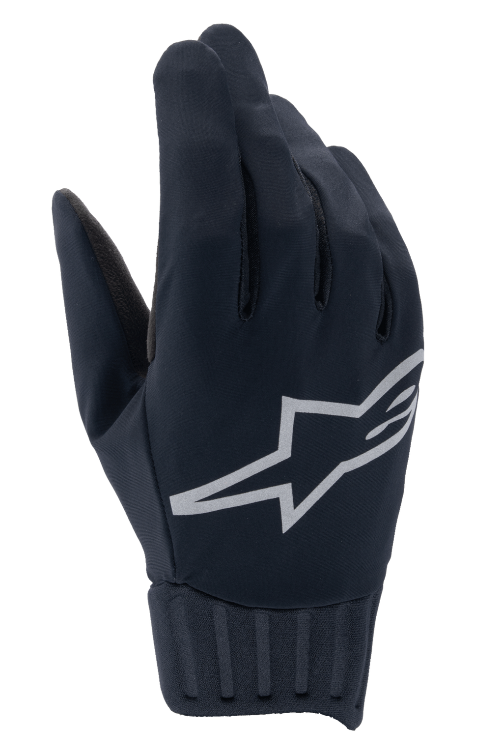 Alpinestars A-Dura Rain Gloves, wasserdichte MTB-Handschuhe, Schwarz, großes graues Alpinestars-Sternlogo, gerippte Neoprenmanschette, glatte Stoffkonstruktion für Radsport bei jedem Wetter