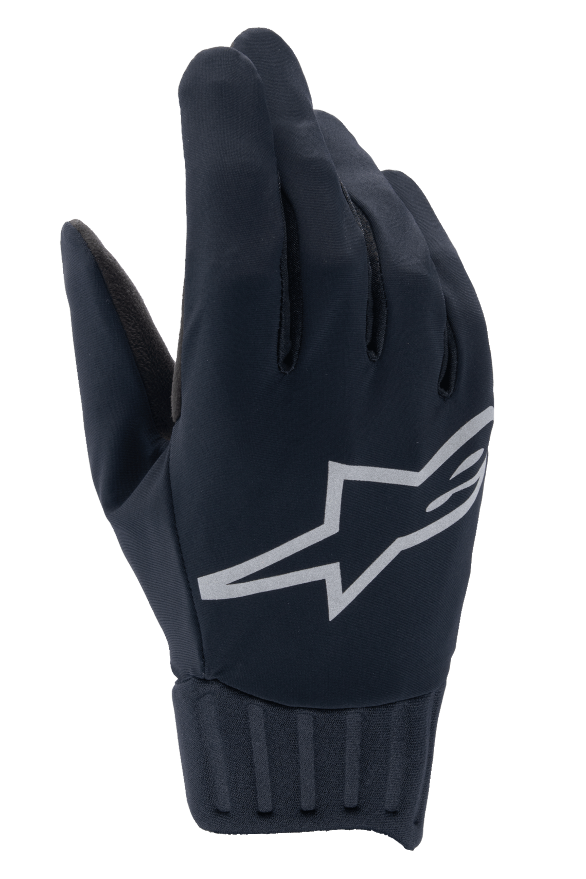 Alpinestars A-Dura Rain Gloves, wasserdichte MTB-Handschuhe, Schwarz, großes graues Alpinestars-Sternlogo, gerippte Neoprenmanschette, glatte Stoffkonstruktion für Radsport bei jedem Wetter