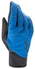 Alpinestars Denali 2 Handschuhe, MTB-Handschuhe, Mittelblau und Schwarz, mit wetterbeständiger Softshell-Oberhand, schwarzem Stern-Logo, perforierter Daumenverstärkung und schmalem Slip-on-Bund für Fahrten bei kaltem Wetter