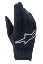 Alpinestars Stella A-Dura Rain Handschuhe, wasserdichte Damen-MTB-Handschuhe, Schwarz mit silbernem, reflektierendem Logo, geripptes Neopren-Bündchen, windblockierendes Material, Performance-Radsportausrüstung