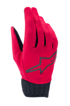 Alpinestars Stella A-Dura Rain Gloves, Damen-MTB-Regenhandschuhe, Fluo-Rot und Schwarz, mit einem großen schwarzen Stern-Logo, geripptem Neoprenbündchen und wasserdichtem Design für Mountainbiking