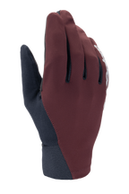 Alpinestars Stella A-Dura Thermal Gloves, Women's MTB Cycling Gloves, Dark Burgundy and Navy Blue, featuring a low-profile design, neoprene cuff, and white logo on the side, designed for cold weather riding