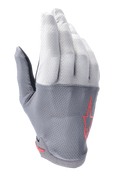 Alpinestars A-Aria Handschuhe, MTB-Fahrradhandschuhe, Dunkelgrau und Hellgrau mit roten Akzenten, rotes Stern-Logo, belüftetes Stretch-Gewebe, leichte flexible Konstruktion