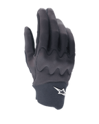Alpinestars A-Supra Shield Handschuhe, MTB-Fahrradhandschuhe, Schwarz, schlankes Design mit wellenförmigem Knöchelschutz-Muster, weißes Stern-Logo auf der Neopren-Manschette, flexible und strapazierfähige Konstruktion