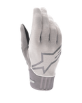 Alpinestars A-Dura Gel Handschuhe, Mountainbike-Handschuhe, Hellgrau, strukturiertes Gewebe mit großem Stern-Logo auf der Oberhand, Neopren-Manschette, ergonomisches Design mit Gel-Polsterung an der Handfläche für Offroad-Fahrten