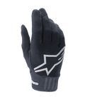 Alpinestars Stella A-Dura Damen-Handschuhe, schwarze MTB-Handschuhe, markantes weißes Stern-Logo auf dem Handrücken, gerippte Textilstruktur, enganliegende Passform mit Neoprenmanschette für das Mountainbiken
