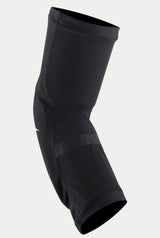 Alpinestars Jugend Paragon Plus Knieschützer, Schwarz und Weiß, Slip-on-Schutzhülle mit atmungsaktivem Stretch-Mesh und ergonomisch vorgeformtem Design für Mountainbike- und Offroad-Schutz.